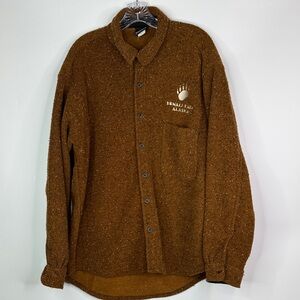 Vintage SCI Denali Park Alaska Brown Button Up Shirt Size Large